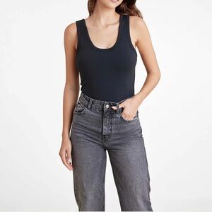 Nuuds seamless scoop bodysuit tank black XL NWOT